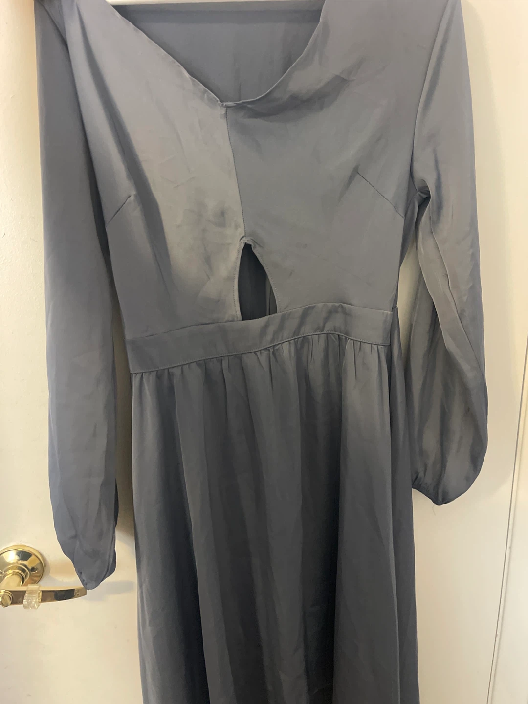 Grey Long Sleeve Cutout Dress - photo 2