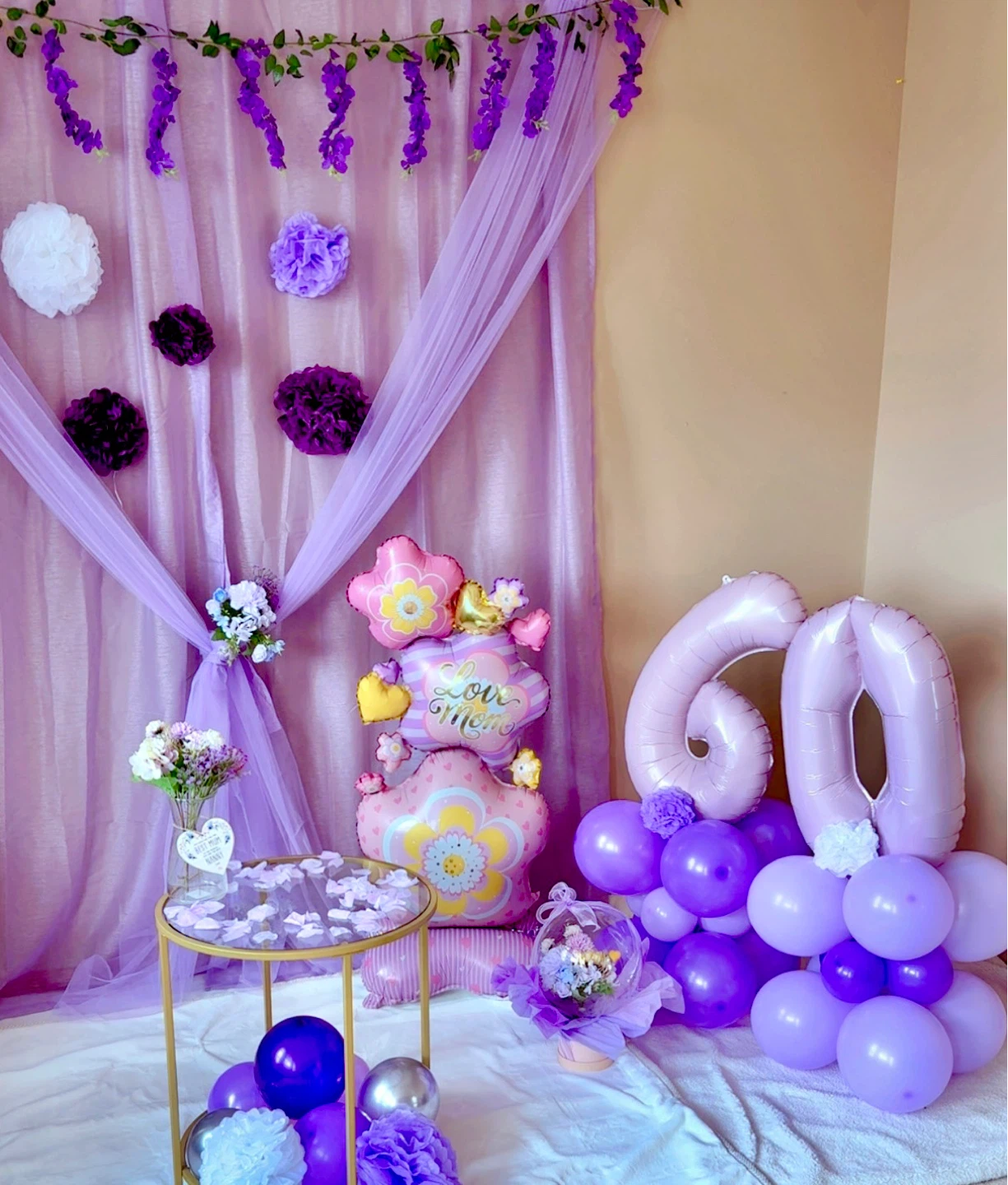 60th Birthday Balloons - Purple & Pink - photo 3