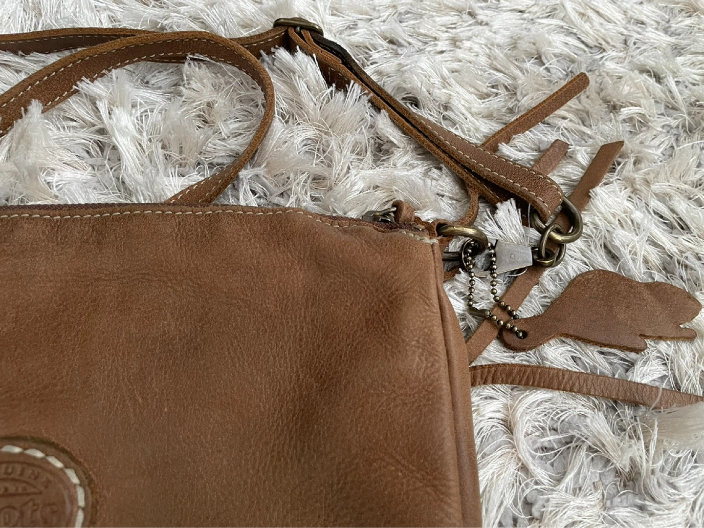 Women’s Roots Brown Soft Leather Shoulder Purse - photo 3