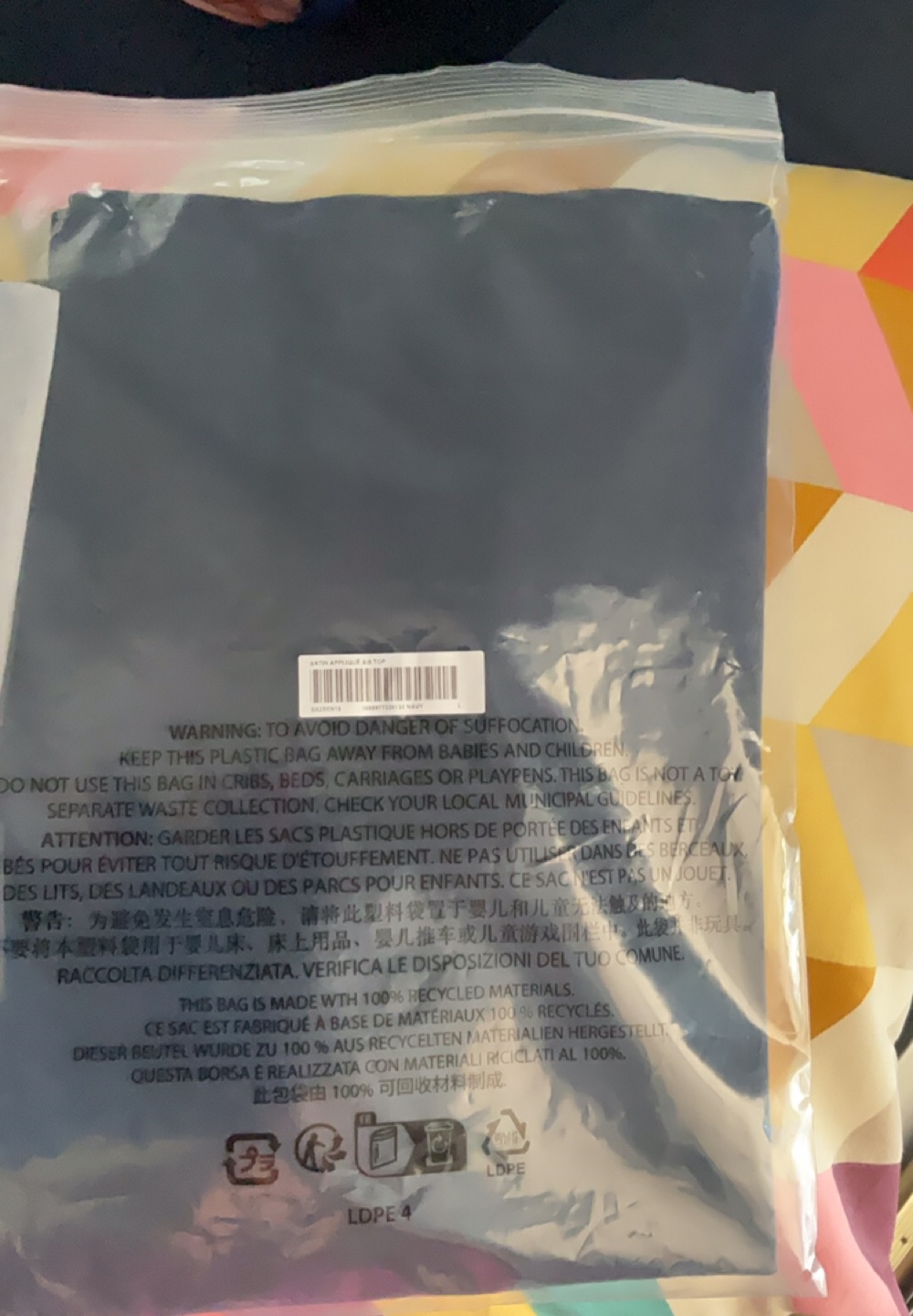 brand new Supreme Satin Appliqué S/S Top Navy Size L - photo 2