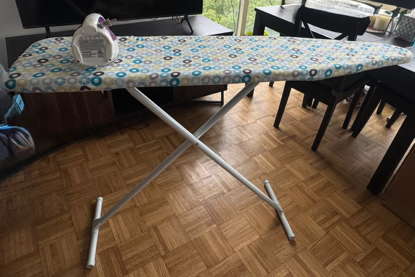 Foldable Ironing Board with Patterned Cover