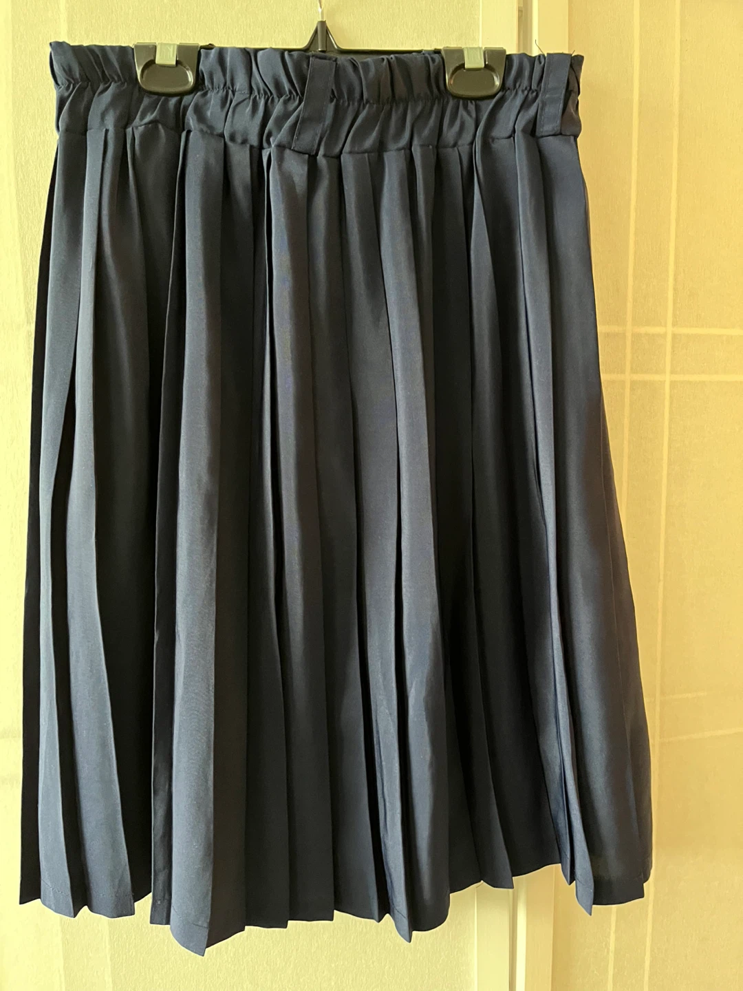 Navy Blue Pleated Skirt