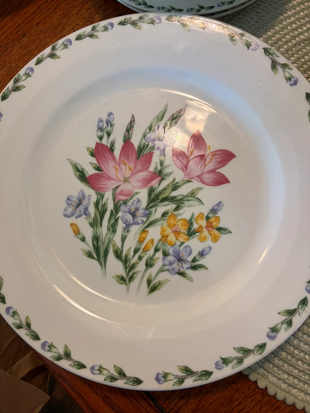 Vintage Floral Dinner Plates and Mug