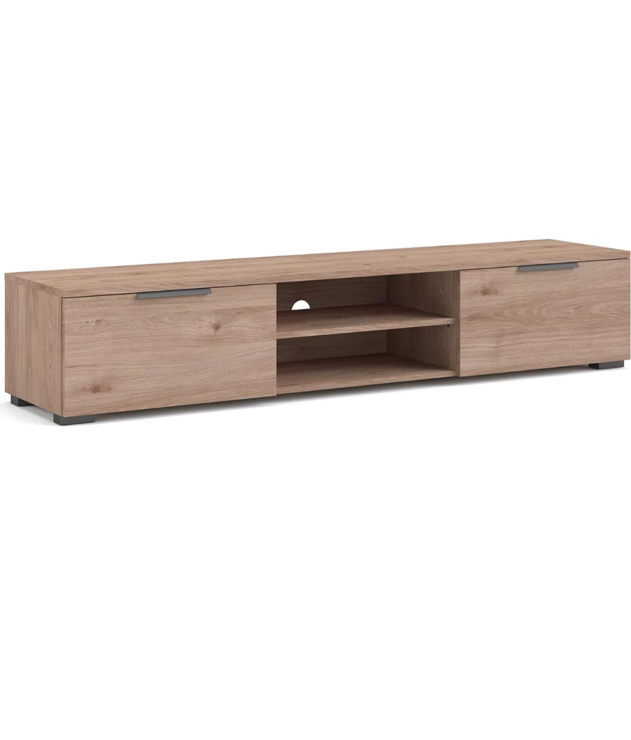 Light Oak 68” TV Stand with Drawers and Shelves - photo 2