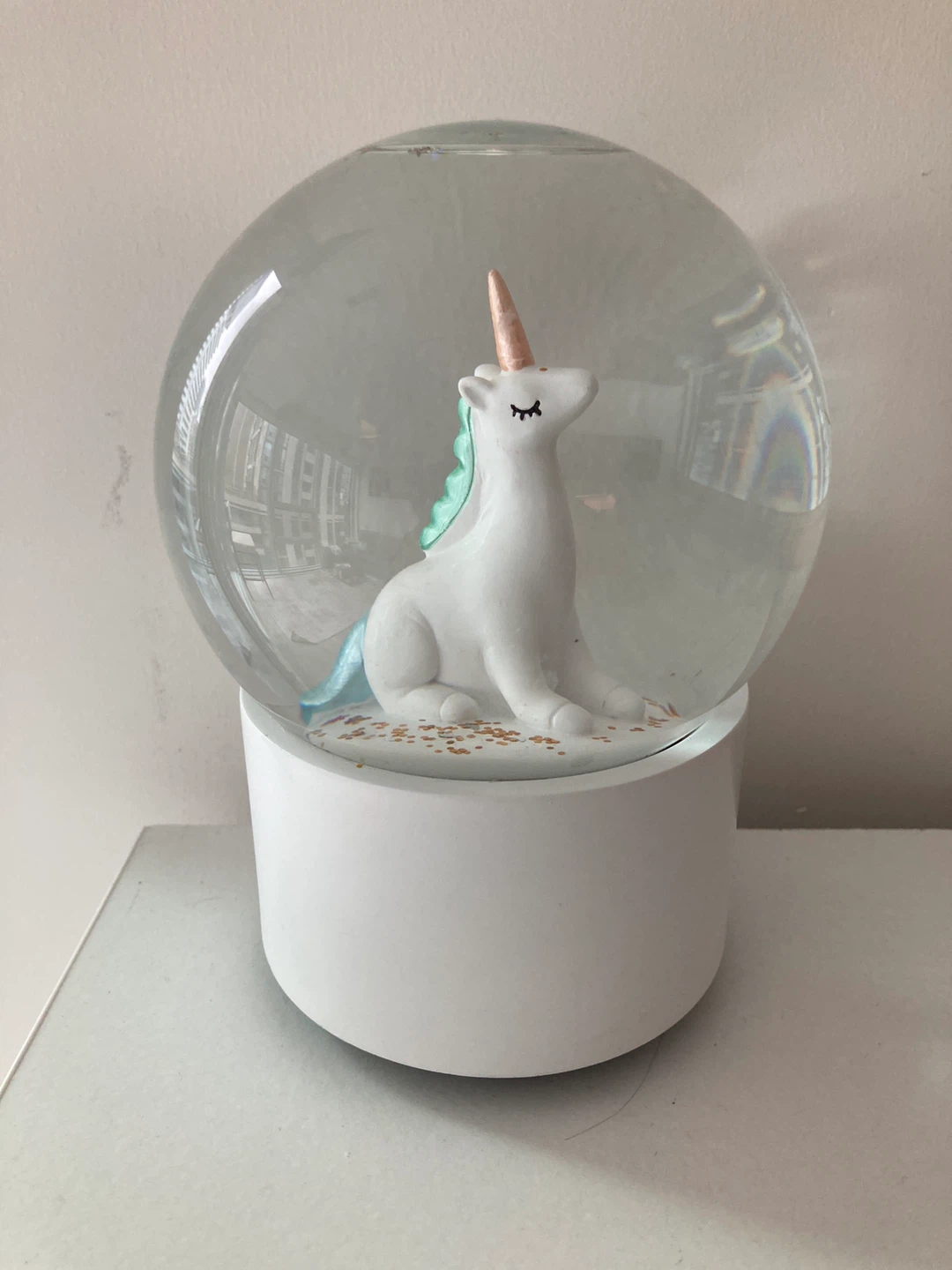 Unicorn Snow Globe Music Box