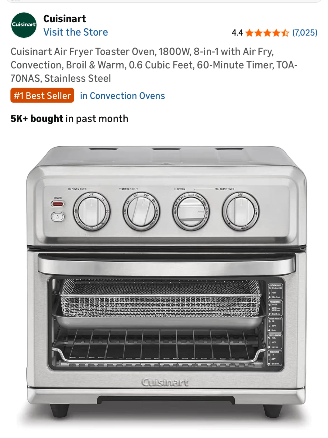 Cuisinart Air Fryer Toaster Oven - photo 2