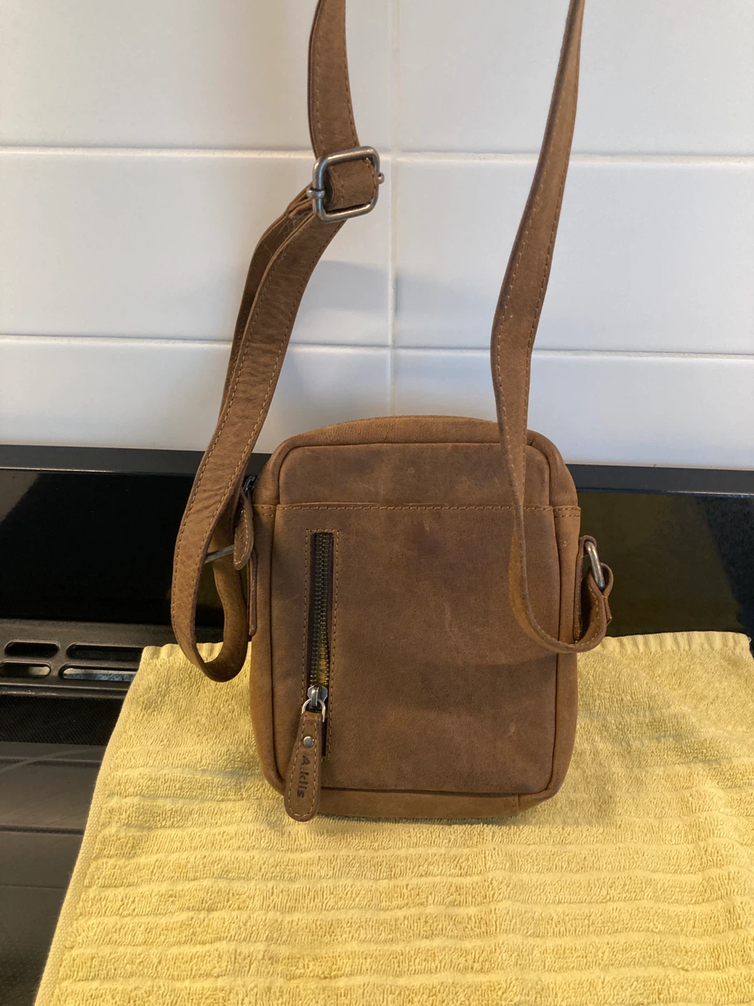 Adrian Klis Brown Leather Crossbody Bag