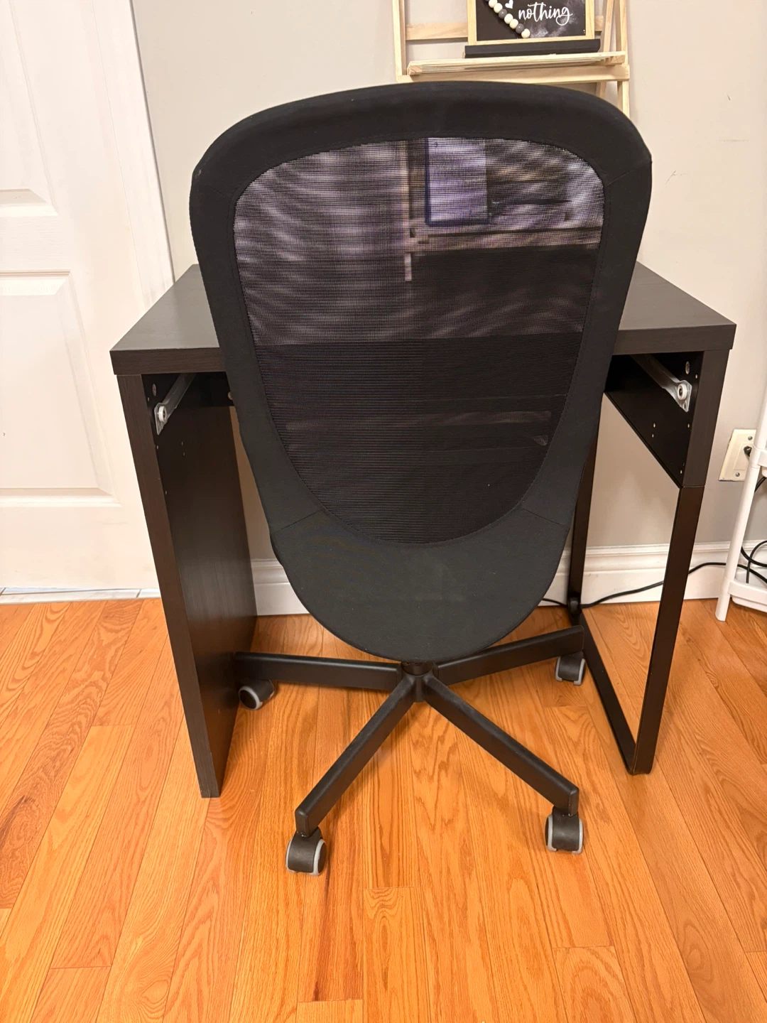 Black Ikea Office Desk and Chair Set - photo 3