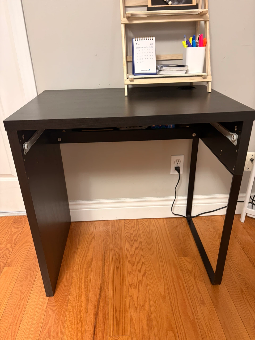 Black Ikea Office Desk and Chair Set