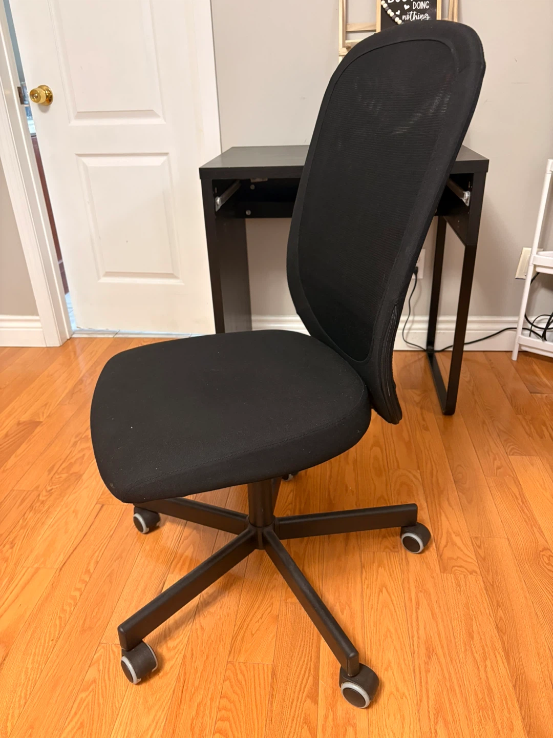 Black Ikea Office Desk and Chair Set - photo 2
