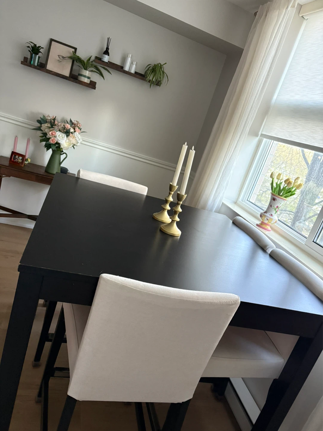 Black Dining Table with 2 Chairs - photo 2