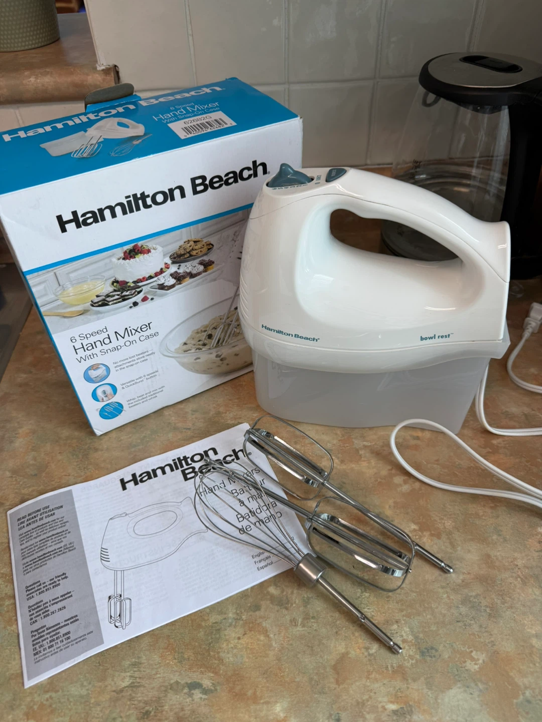 Hamilton Beach 6 Speed Hand Mixer with Snap-On Case