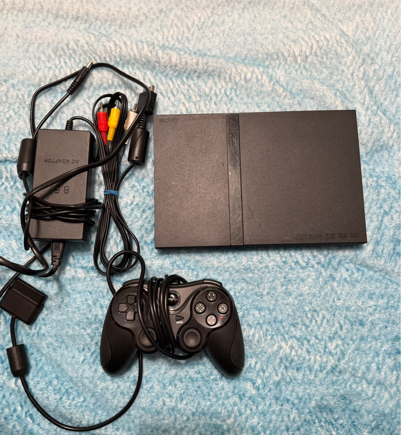 Sony PlayStation 2 Slim Console with Controller and Adapter