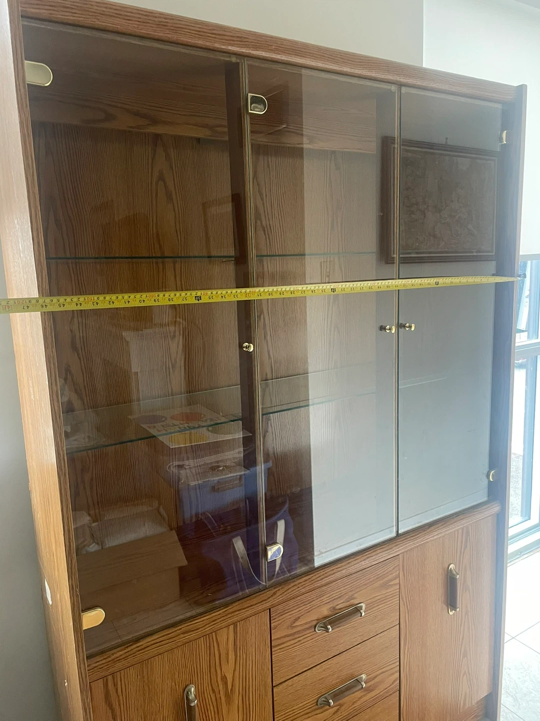Wooden China Cabinet with Glass Doors - photo 2