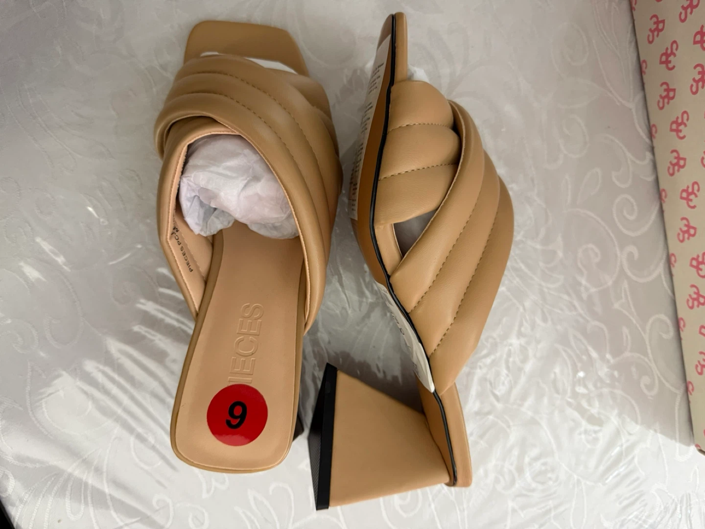 PIECES Padded Pjoulise Mules - Tigers Eye - Size 6 - photo 4