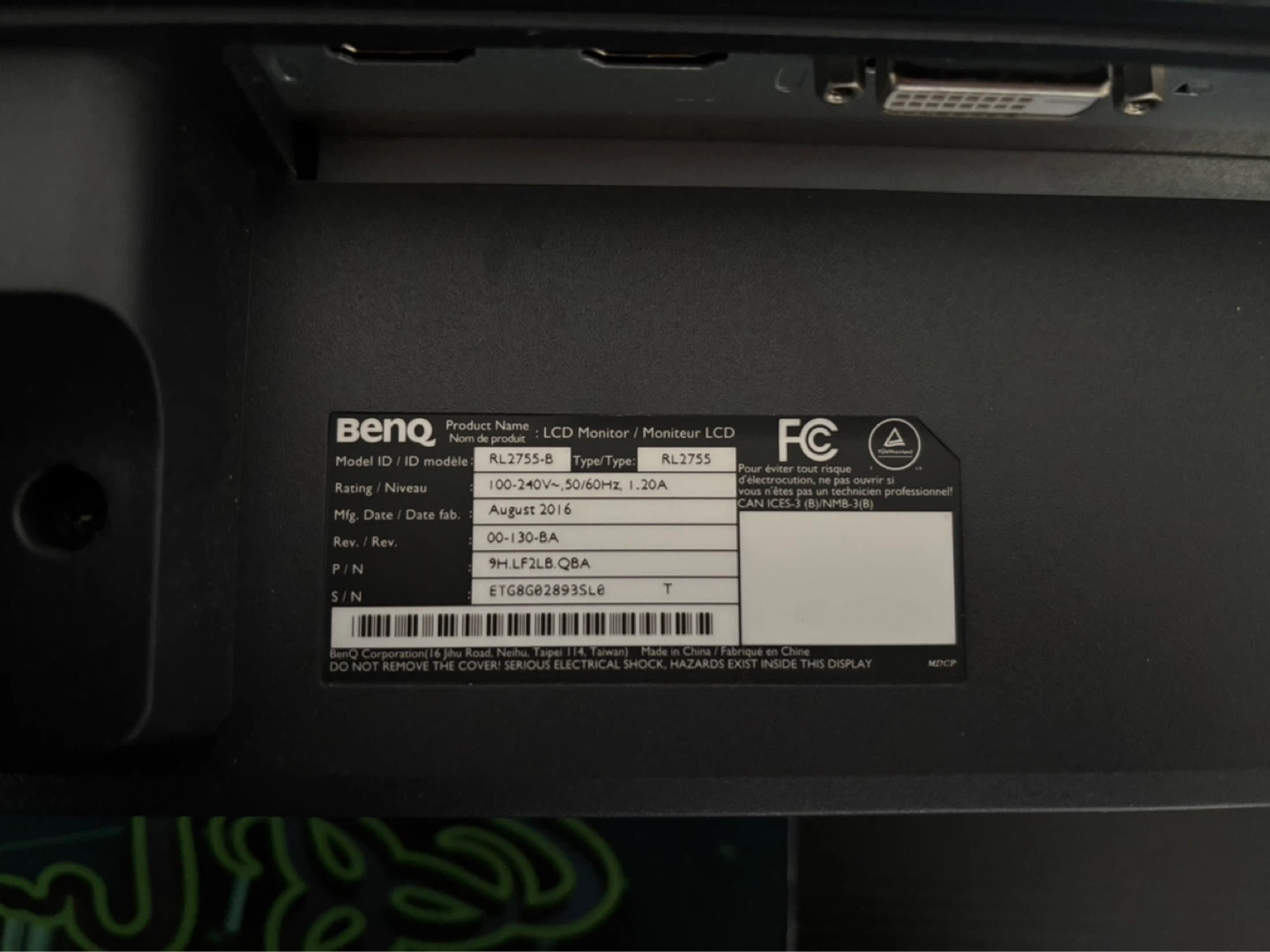 BenQ RL2755 LCD Monitor - photo 3
