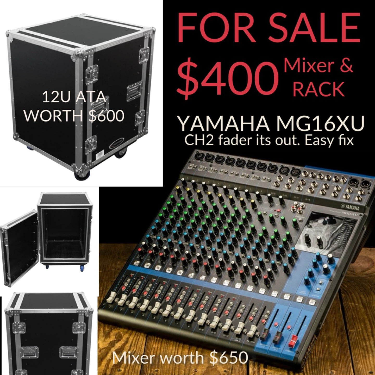 Yamaha MG16XU MIXER and 12U ata flight case - photo 2