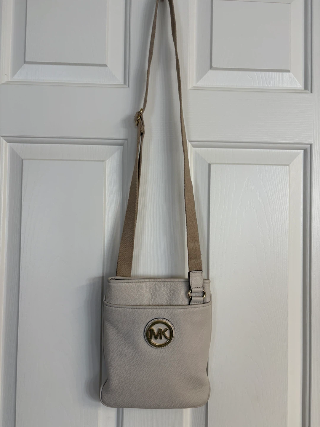 Michael Kors Cream Leather Crossbody Bag