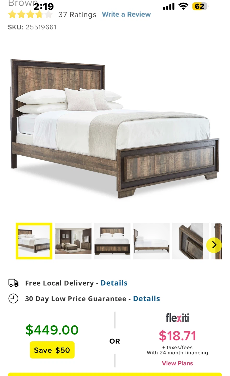 Brown Bed Frame