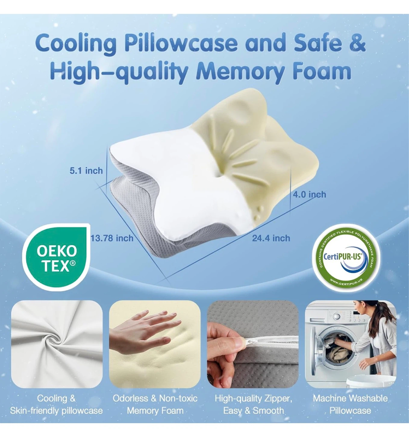 Ergonomic Memory Foam Pillow for Pain Relief - photo 5