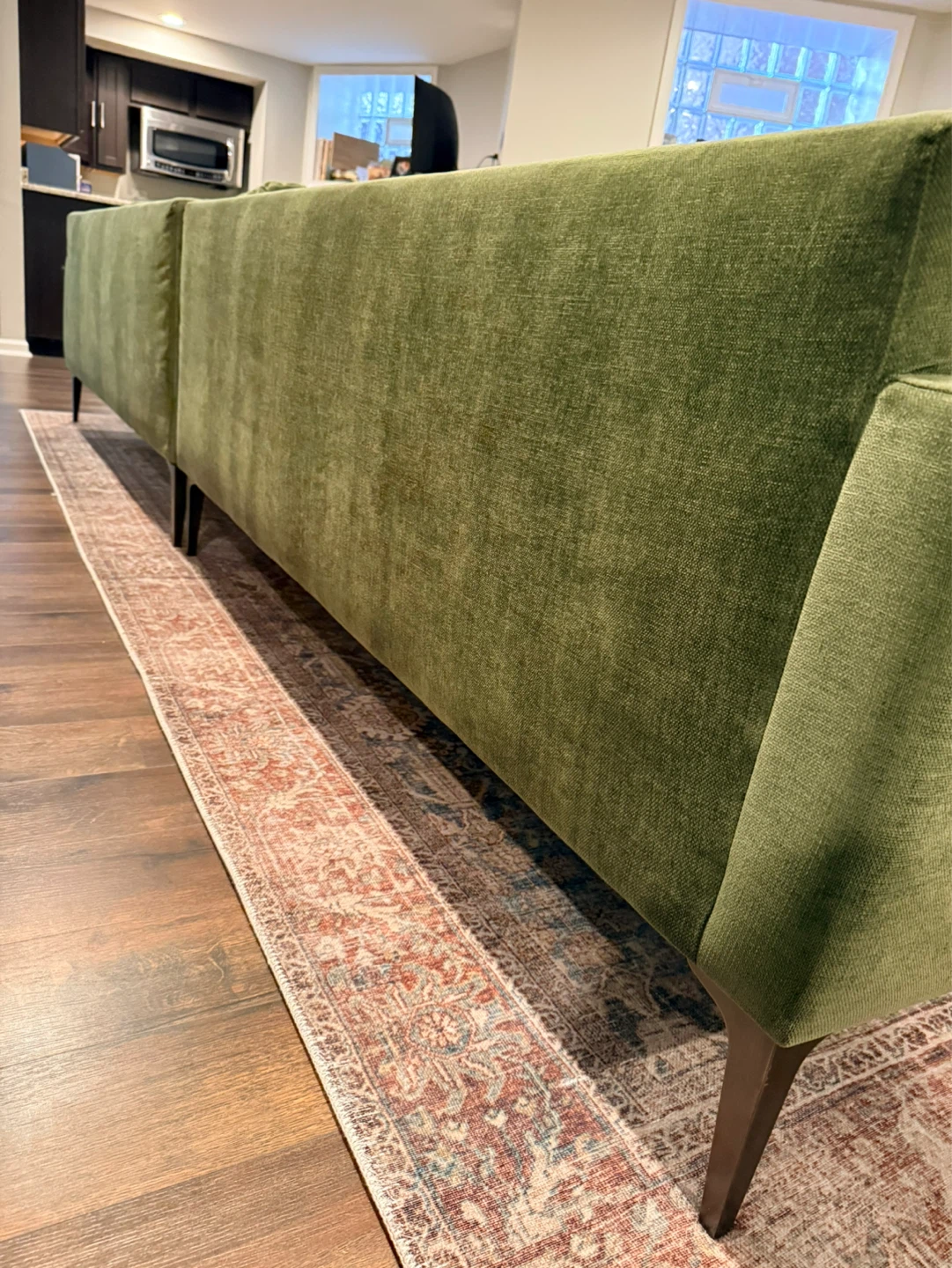 West Elm Green Velvet Sofa - photo 4