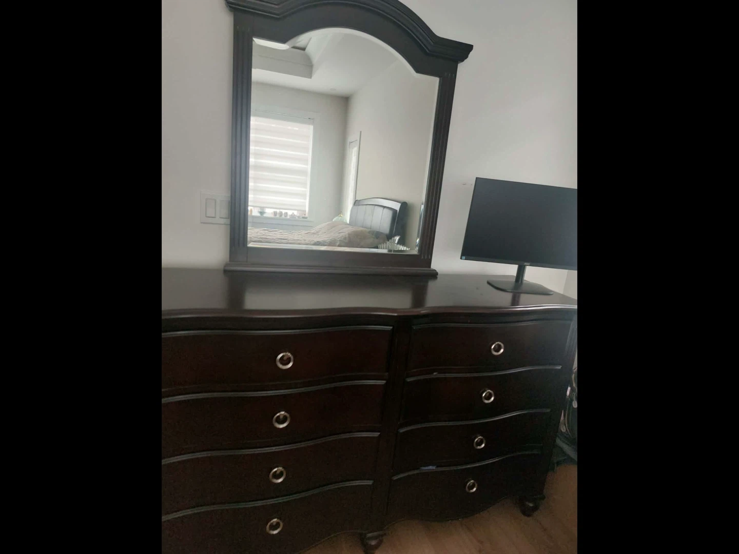 Dark Wood Dresser with Mirror - photo 5