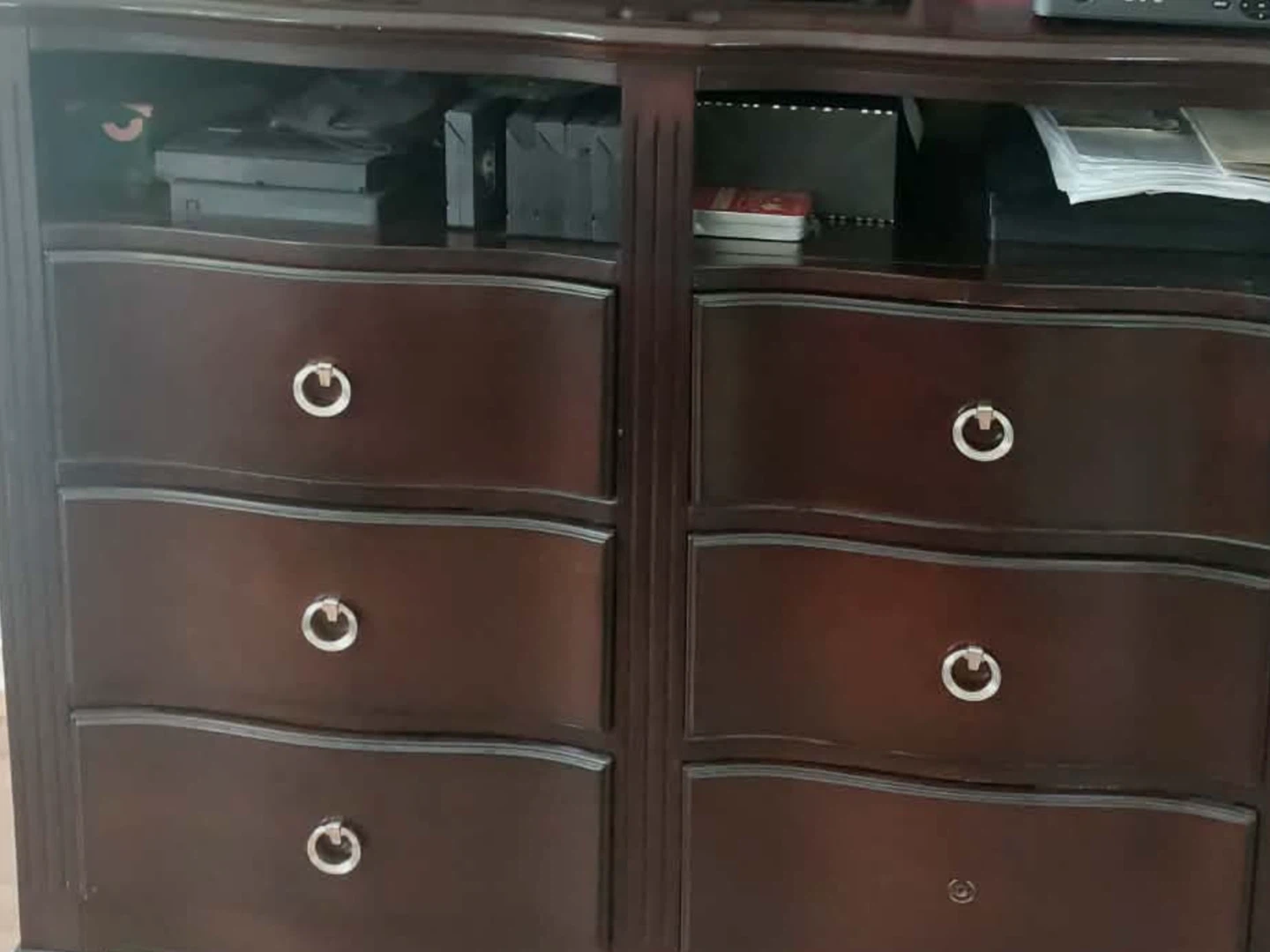 Dark Wood Dresser with Mirror - photo 3