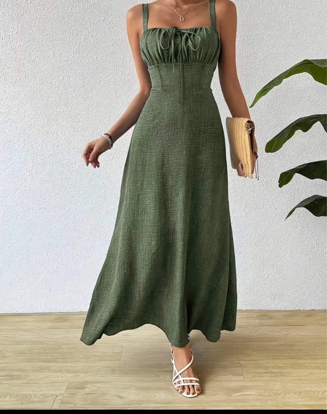 Maxi Army Green Dress