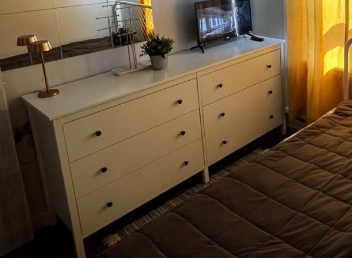 IKEA White Metal Bed Frame with Mattress - photo 3