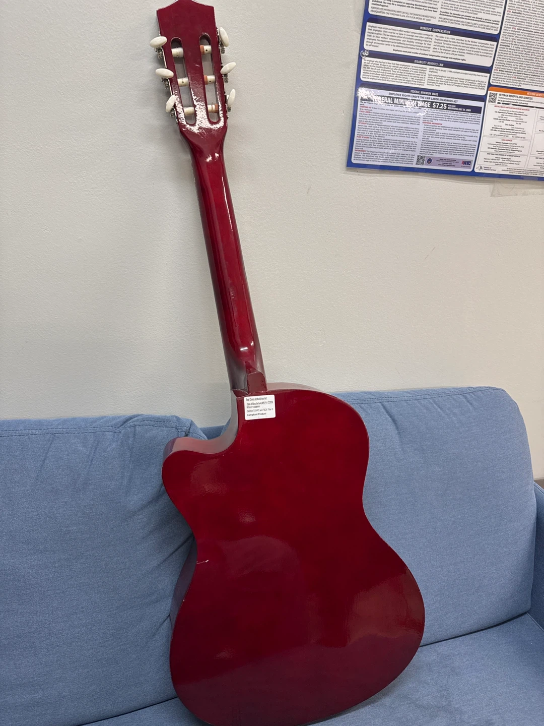 Acoustic Guitar - Red and Natural Wood - photo 2