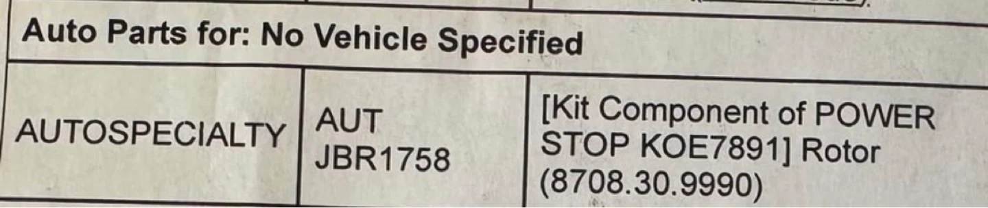 AUTOSPECIALTY JBR1758 Rotor - photo 3
