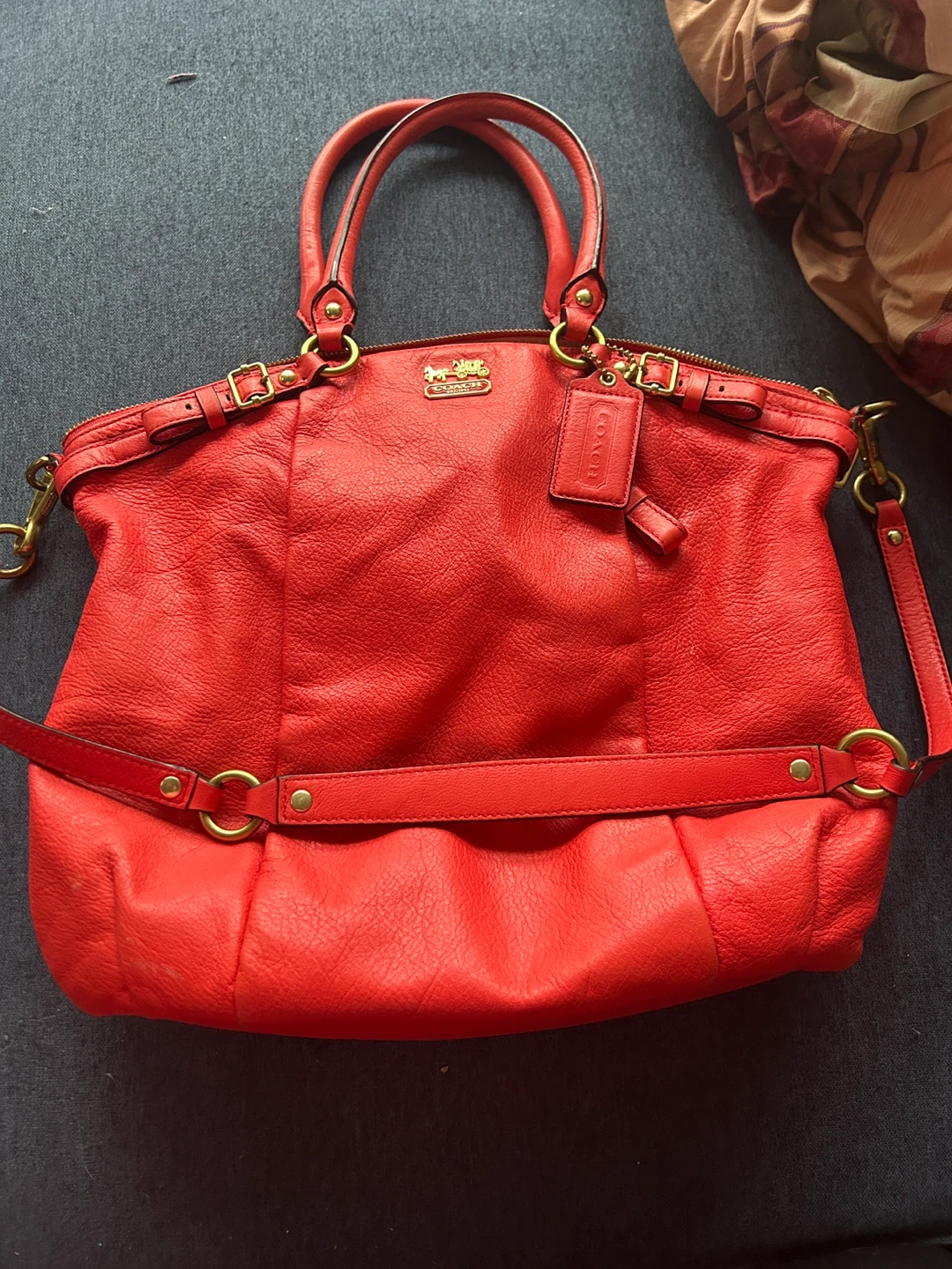 Coach orange Leather Satchel Bag