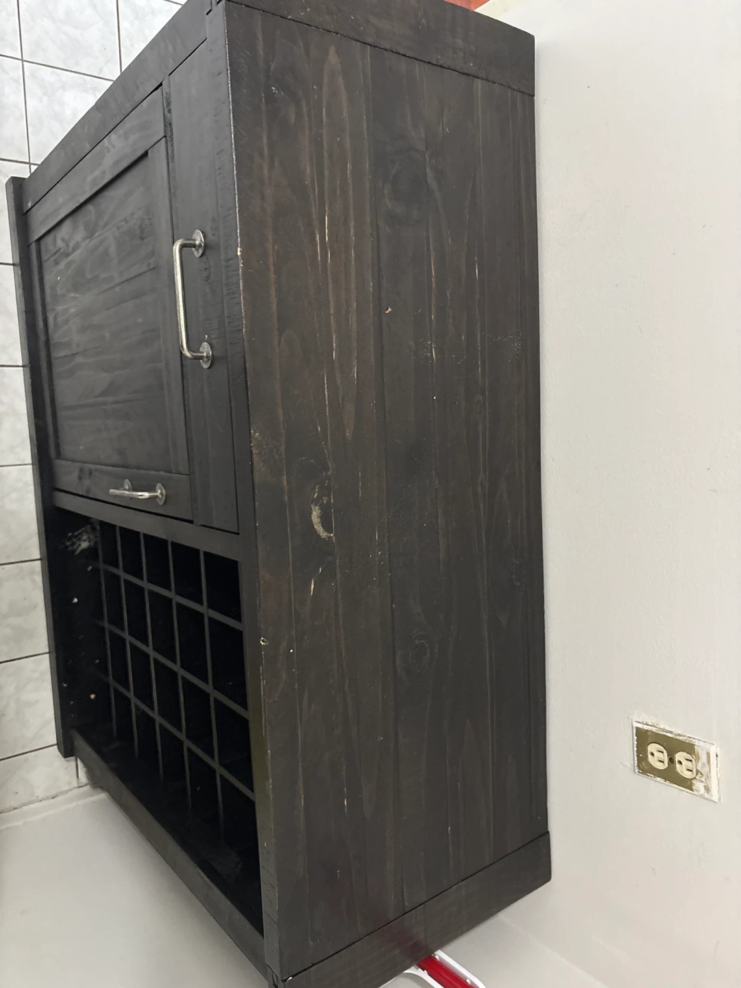 Dark Wood Wine Cabinet and Storage - photo 2