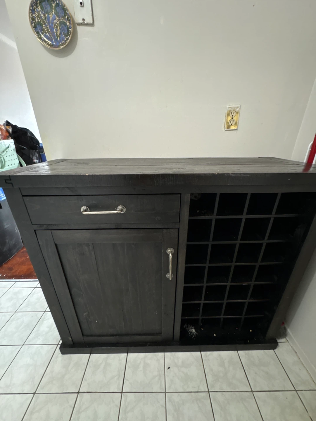 Dark Wood Wine Cabinet and Storage