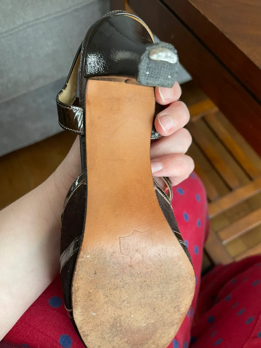 Celebrity Handmade Women's Brown Suede Peep Toe Heels - Size 8.5 - photo 4