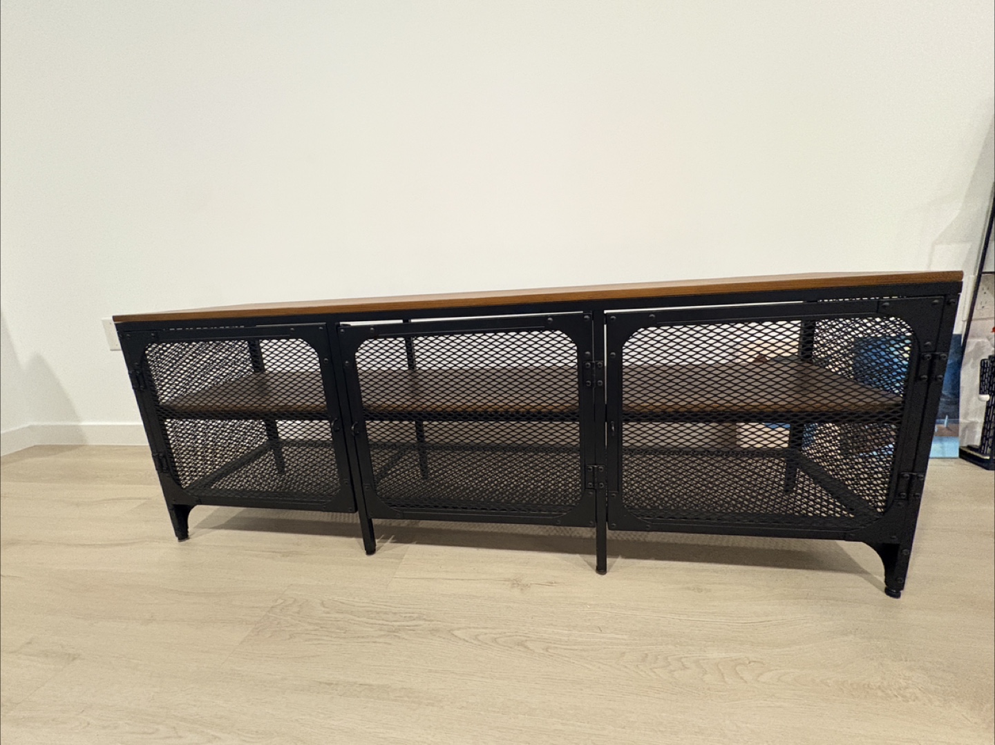 Industrial Mesh Cabinet Media Console