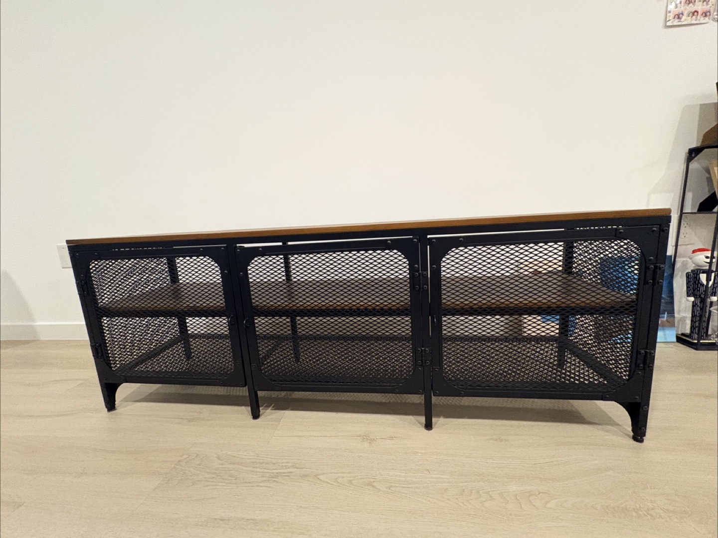 Industrial Mesh Cabinet Media Console - photo 2