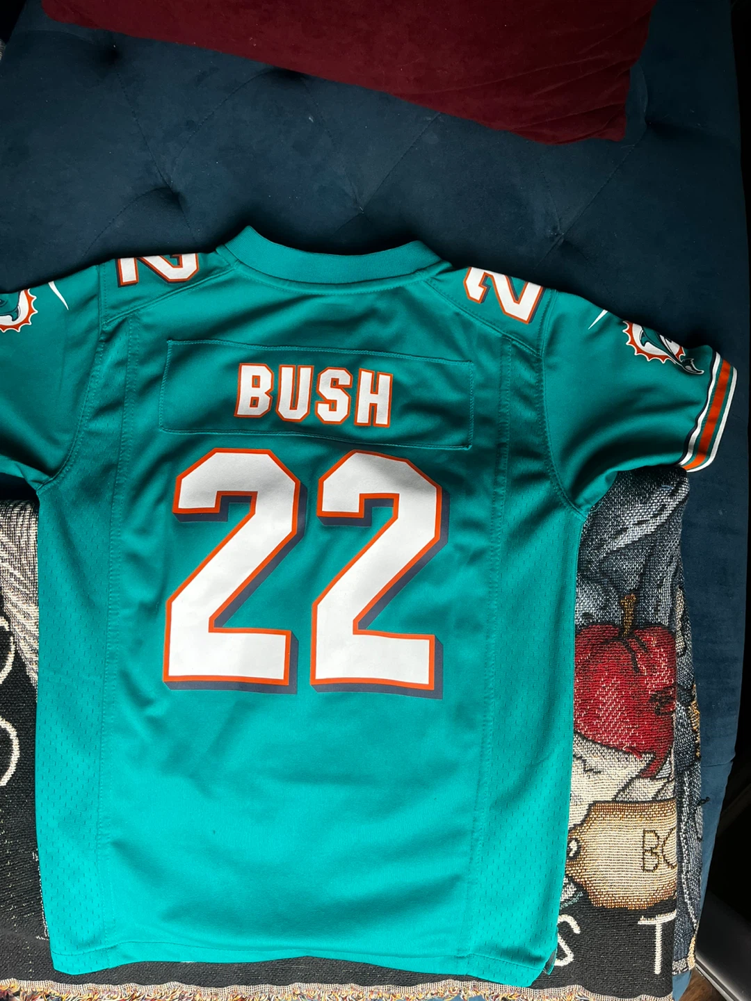 Miami Dolphin’s (Bush) Football Jersey (Kids Medium) - photo 2