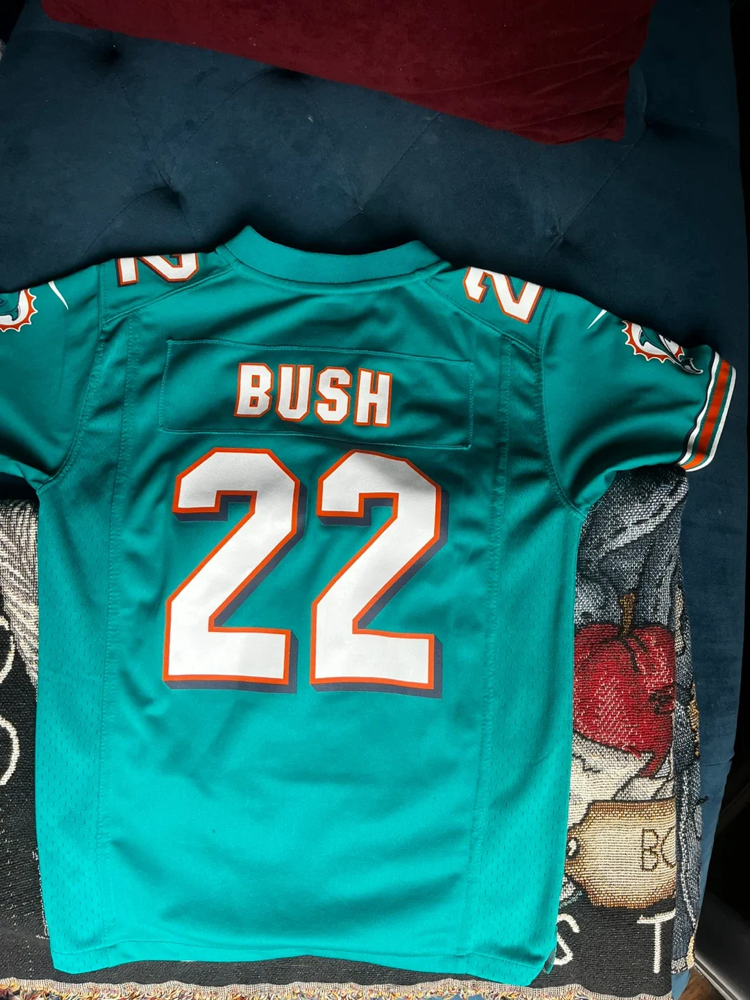 Miami Dolphin’s (Bush) Football Jersey (Kids Medium) - photo 2