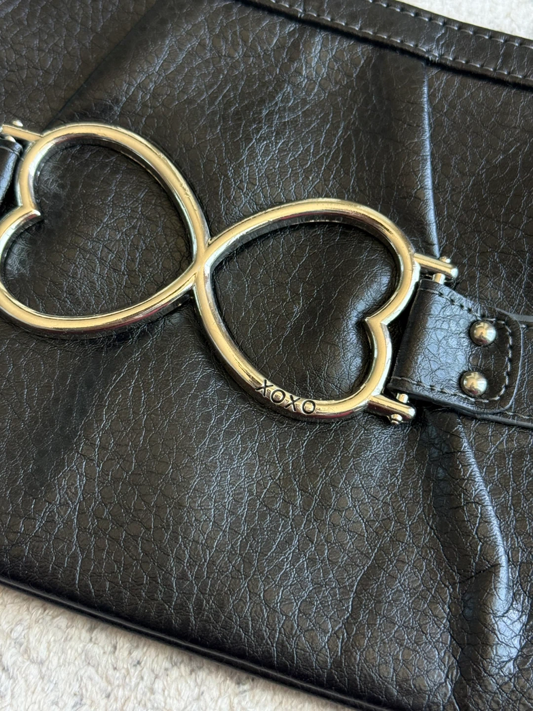 XOXO Black Faux Leather Clutch Wristlet - photo 3