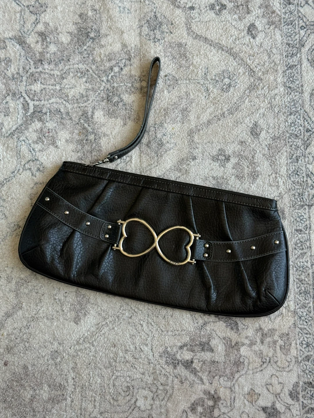 XOXO Black Faux Leather Clutch Wristlet - photo 2
