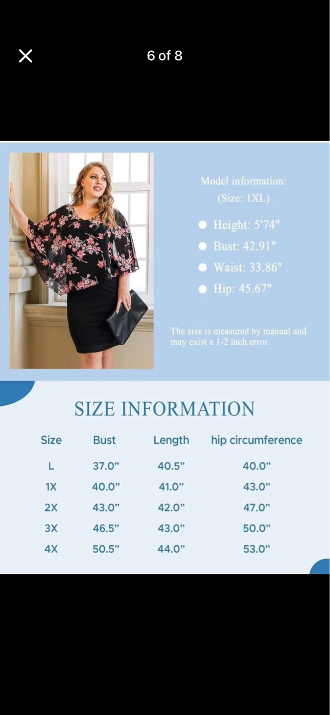 Women's 1X Black Glittery Cape Dress - photo 3