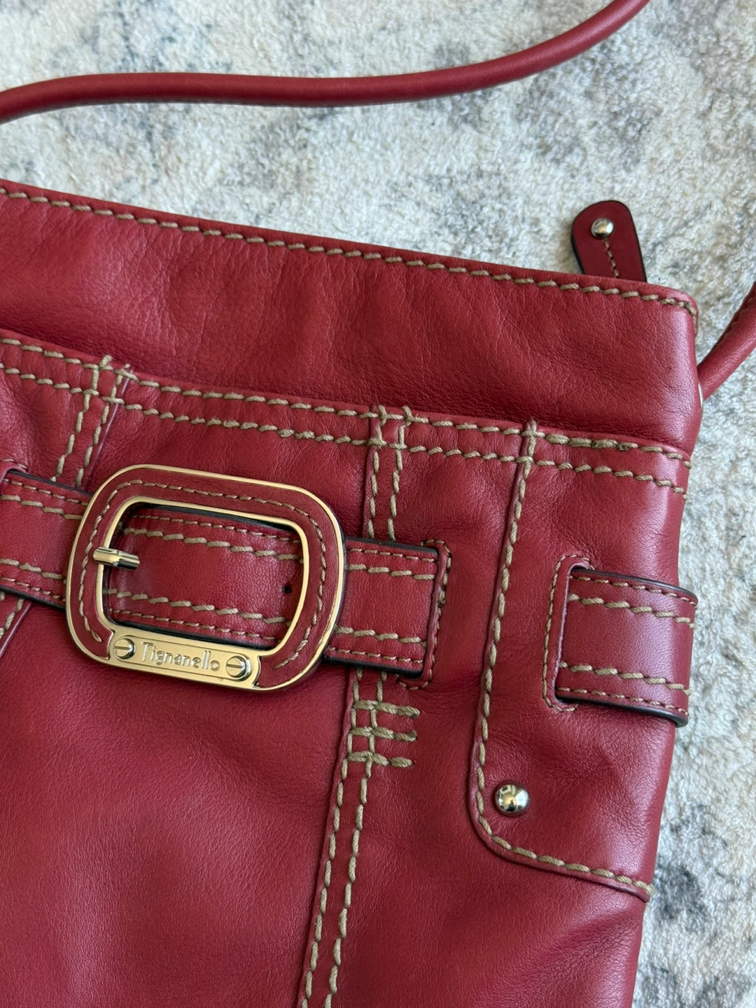 Tignanello Red Leather Crossbody Purse - photo 3
