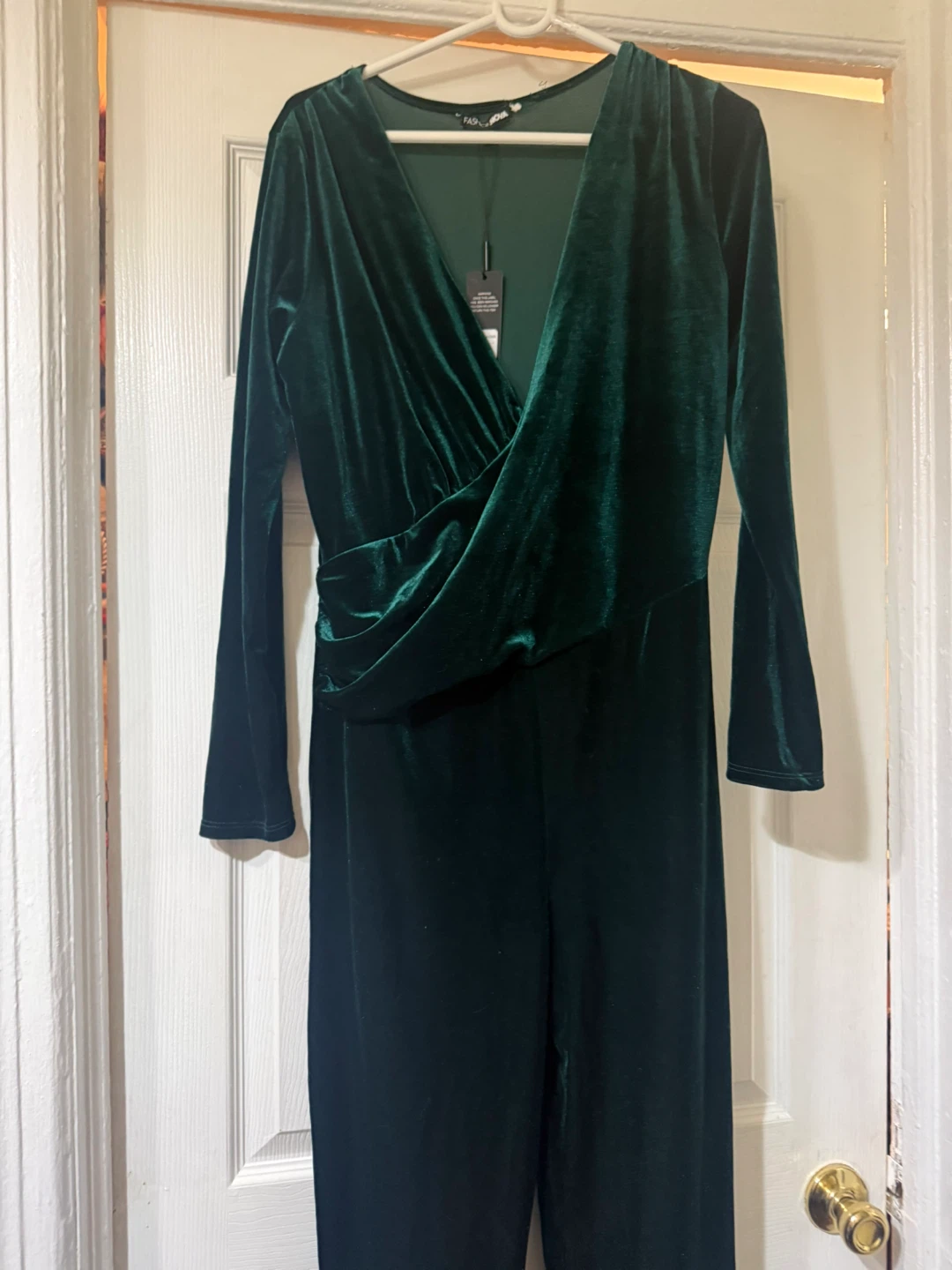 Dark Green Velvet Jumpsuit - photo 2