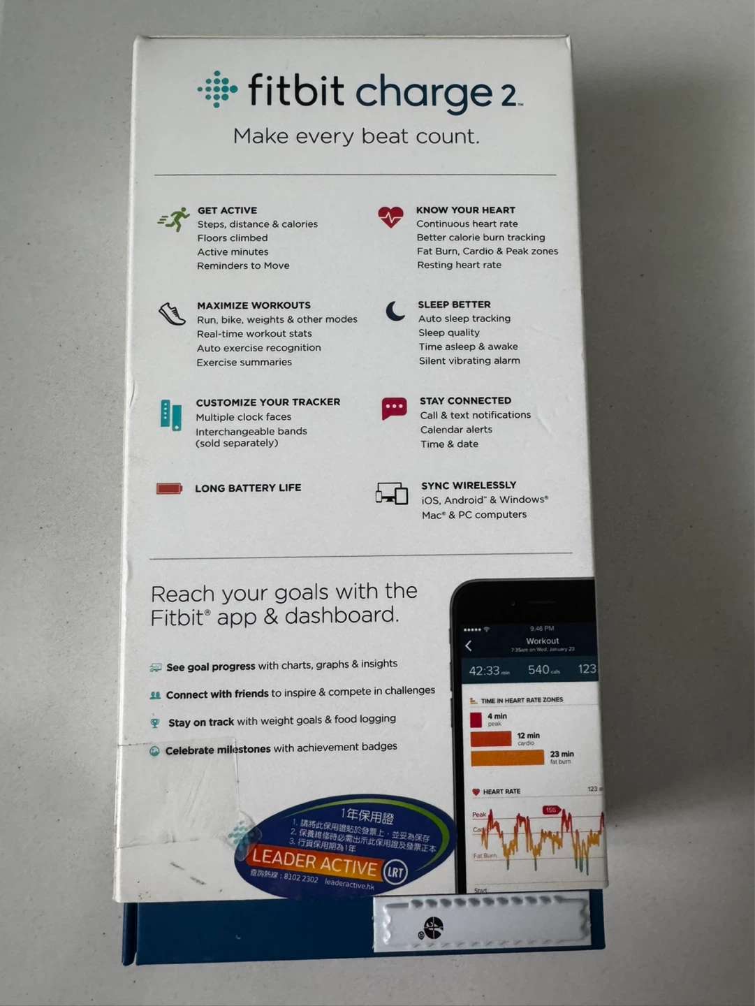 (Brand new) Fitbit Charge 2 Heart Rate + Fitness Wristband - photo 2