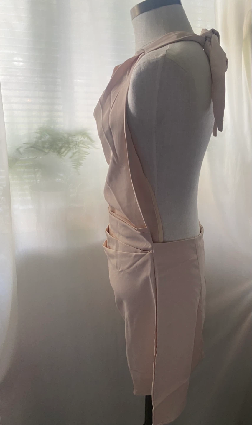 White Halterneck Draped Mini Dress - photo 5
