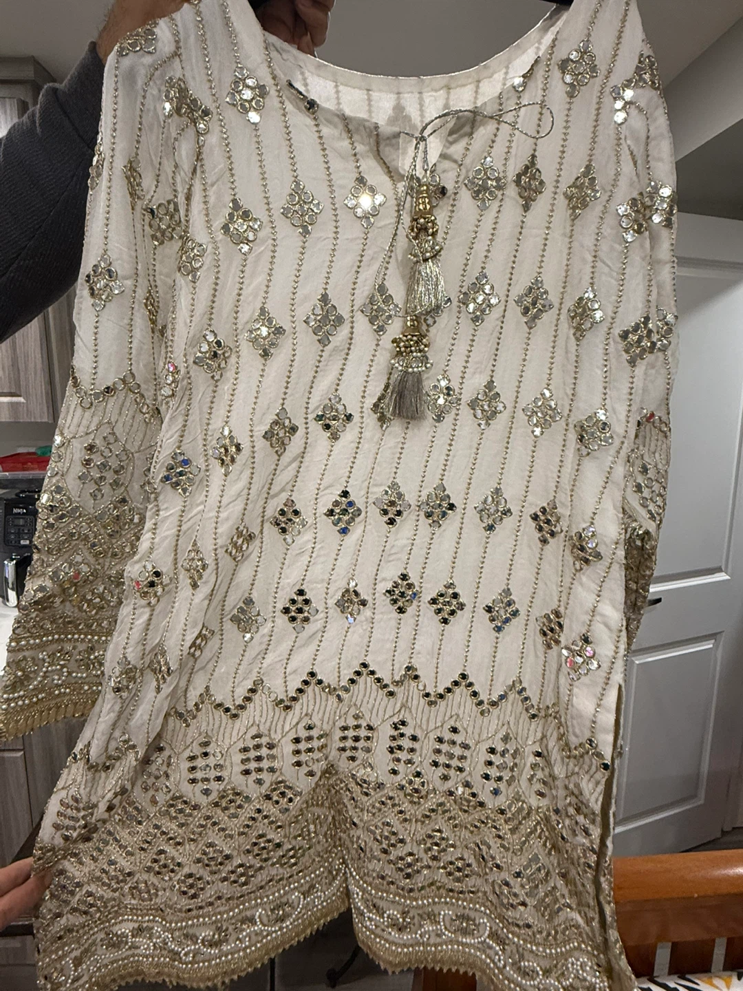 Pearl white Shara 4 piece dress size large - photo 3