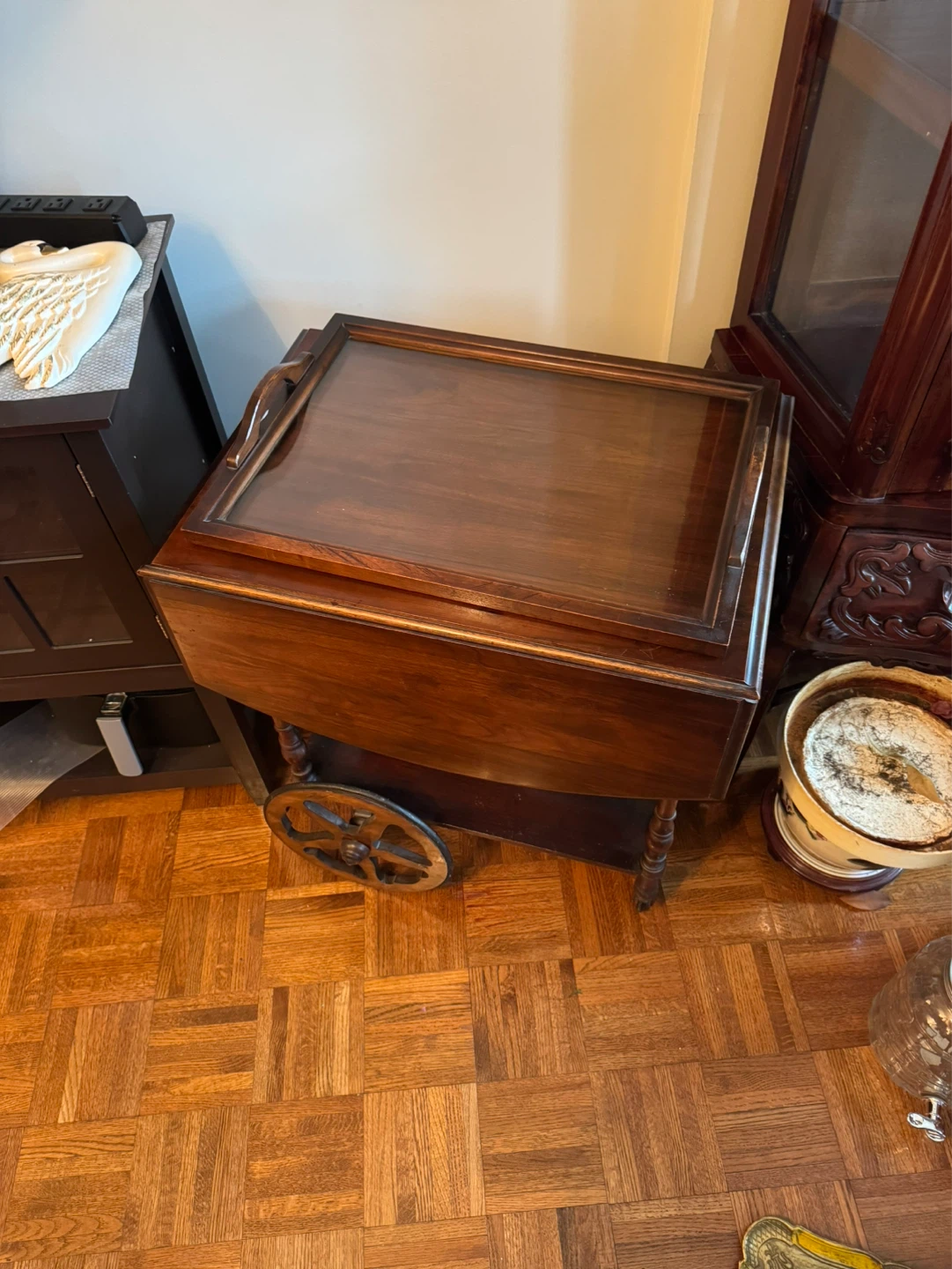 Antique Wooden Tea Cart