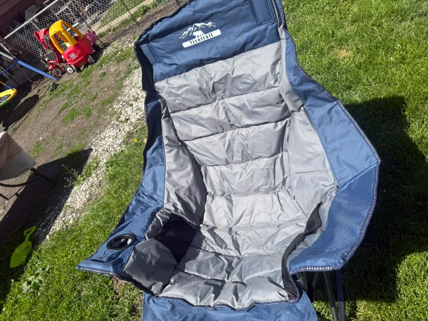 Tisetrail Oversized Padded Rocking Camping Chair - Blue & Gray - photo 4