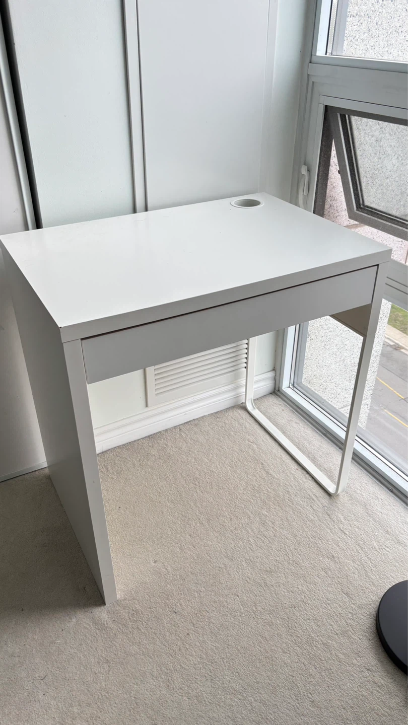 IKEA White Desk with Drawer and Cable Hole